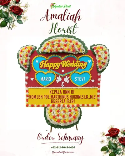 Karangan Papan Bunga Pernikahan di Cimanggu
